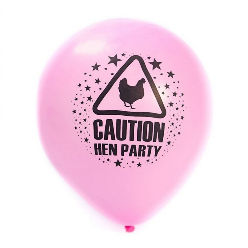 10Pcspack  Pink Balloons Caution Printed Night Bachelorette Party accessories Hen Night Party Suppl