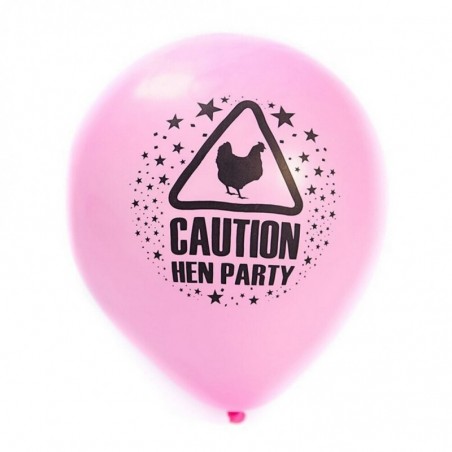 10Pcspack  Pink Balloons Caution Printed Night Bachelorette Party accessories Hen Night Party Suppl