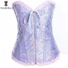 Zipper Lace Up White Bridal Corset Overbust Corselet Lingerie Sexy Wedding Bustier Corsage Floral El