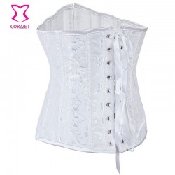 Cors blanco Bustier cintura superior entrenador Underbust talla grande 6XL mujer Lencera nupcial c