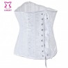 Cors blanco Bustier cintura superior entrenador Underbust talla grande 6XL mujer Lencera nupcial c