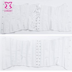 White Bustier Top Waist Trainer Underbust Corset Plus Size 6XL Women Bridal Lingerie Sexy Corsets an