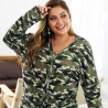 Suter de carga de camuflaje para mujeres de gran tamao 4xl suter Tops cuello en V Botn de punto