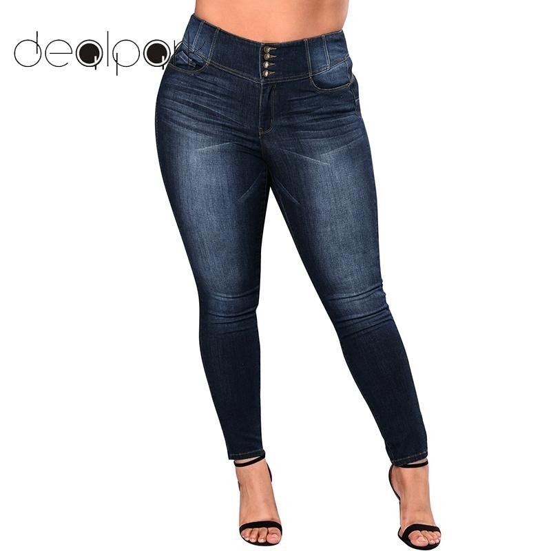 Plus Size 3XL 4XL 5XL skinny jeans Women Denim Jeans Pants High Waist Skinny Pants Slim Bodycon Trou