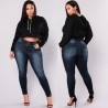 Talla grande 3XL 4XL 5XL pantalones vaqueros ajustados de mezclilla para de cintura alta Mujer Panta