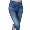 Moda delgada Leggings de mujer de imitacin de mezclilla Jeans Leggings Sexy de bolsillo largo estam