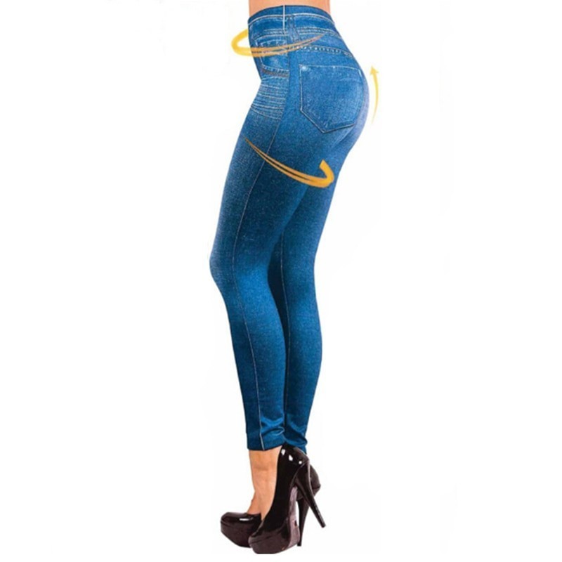 S-XXL mujeres invierno Jegging Jeans Slim moda Jeggings Leggings 2 bolsillos falsos mujer Fitness Pa