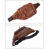 Mens Vintage Leather Waist Bag Portable Male Zip Pocket Genuine Leather Pack Casual Functional Mone