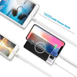 Qi Wireless Charger Power Bank for iPhone XS Max XR X 8 Plus Samsung S9 S8 Plus Dual USB Fast C