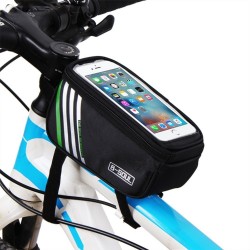 B-SOUL 15L 55 Inch Waterproof Touch Screen Bicycle Bags Cycling Bike Front Frame Bag Tube Pouch M