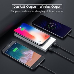 QI Wireless Charger Power Bank 20000mAh For Xiaomi Mi 2 Quick Charge 2A PowerBank wireless Charger F