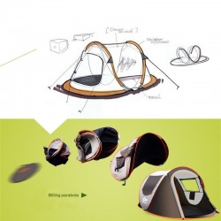 2-8 People Fully Automatic Camping Tent Windproof Waterproof Automatic Pop-up Tent Family Outdoor In