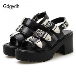 Fashion Buckle Gothic Shoes