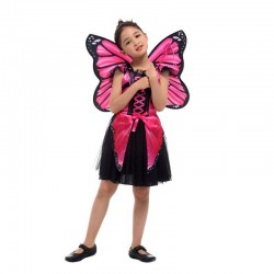 Nio nios nias mariposa rosa de hadas Elf traje de la princesa de la mariposa que rol Cosplay vest